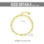 Solid 18k Gold Paper Clip Link Chain Bracelet for Women, Real 18 Carat Gold Minimalist Jewerly Gifts for Her, (3MM, 6.5-7.5 Inch)