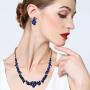 EVER FAITH Womens Oval Austrian Crystal Prom Jewelry Gorgeous Bridal Necklace Earrings Set