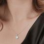 October Birthstone Sterling Silver White Opal Necklace/Earrings Halo Heart Pendant Stud Cubic Zirconia CZ Fire Opal Fine Jewelry for Women