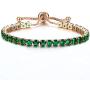 Elegant Light Luxury Inlaid Colour Square Cubic Zirconia Tennis Charm Bracelet Adjustable Multiple Colors Crystal Casual Sports All-Match Sparkling Strand Bracelet for Women Girls Jewelry