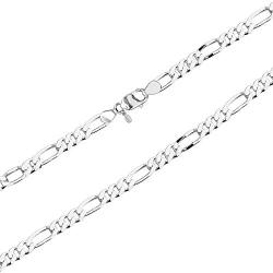 LeCalla Links Sterling Silver Italian Jewelry 3.5 MM, 6.8 MM Figaro Chain Necklace for Women and Men (16, 18, 20, 22, 24, 26 Inches)