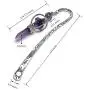 MANIFO Vintage Silver Bookmark with Healing Crystal Gemstone Pendant Charm (Amethyst) MANIFO Vintage Silver Bookmark with Healing Crystal Gemstone Pendant Charm (Amethyst)