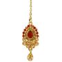 Bindhani Womens Indian Jewelry Simple Bridal Bridemaids Party Wear Crafted Brides Gold Plated Kundan Polki Red Choker Necklace Earrings Tikka Fashion Bollywood Style Jewellery Set for Wedding