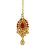 Bindhani Womens Indian Jewelry Simple Bridal Bridemaids Party Wear Crafted Brides Gold Plated Kundan Polki Red Choker Necklace Earrings Tikka Fashion Bollywood Style Jewellery Set for Wedding