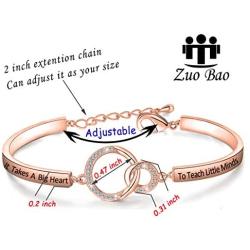 Zuo Bao Teacher Appreciation Gift Teachers Day Gift It Takes A Big Heart to Teach Little Minds Bracelet Teacher Keepsake End of Year Gift for Teacher