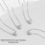 Necklaces for Womens Teen Girls, Sterling Silver Necklace, Jewelry Cute Necklaces of Letter Necklace for Women, 18 inch Dainty Initial Engrave Heart Necklaces for Women with Small Jewelry Box