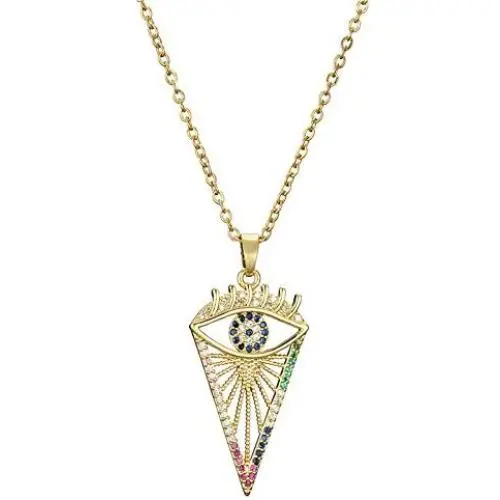 cmoonry Gold Chain Necklace for Women Fashion Evil Eye Necklace Women Girl Necklace Lucky Jewelry Friendship Gift