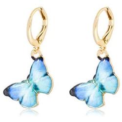 Acrylic Flying Butterfly Dangle Earrings Elegant Animal Dangle Charm Earrings Butterfly Huggie Drop Earrings for Women Girls Big Long Drop Hook Insect Jewelry
