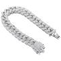 Halukakah Diamond Cuban Link Chain for Women Girl 13.5MM 18k Real Gold Plated/Platinum White Gold Finish Iced Out Choker Necklace Bracelet,Full Cz Diamond Cut Prong Set,with Giftbox