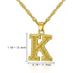 kelistom Initial Necklace for Women Men Teen Girls Boys, 18K Gold Plated Twisted Link Chain Gothic 26 Letters Pendant Necklace with Extension