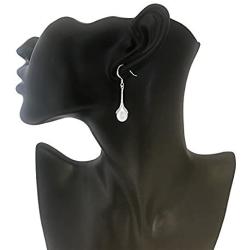 Cultured Tulip Pearl Dangle Earrings For Women Sterling Silver 14K White Gold Over Hypoallergenic White (white)