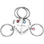 Jovivi Best Friends Forever and Ever Friendship Necklaces Keychains for 3/4,Alloy Heart Matching Puzzle Piece BBF Friendship Jewelry