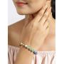YoTreasure Chakra Healing Gemstone Solid 925 Sterling Silver Stretch Bracelet 8''