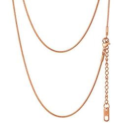 PROSTEEL 316L Stainless Steel Snake Chain, Black/Rose Gold/18K Yellow Gold Plated, 1.2mm Thin Slim Necklace, DIY Charms Chain, Personalized Gift, L: 18-30+2 Extending Chain
