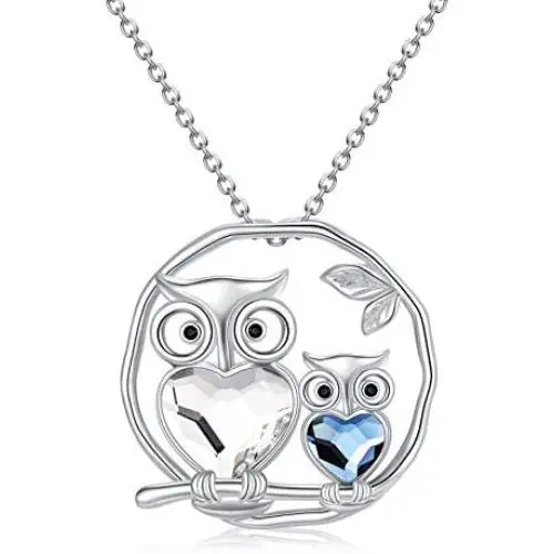 925 Sterling Silver Mother Daughter Necklace, Cute Animals Circle Design, Birthday Jewelry Gifts for Mom Grandma Mother-to-be Stepmom Daughter 925 Sterling Silver Mother Daughter Necklace, Cute Animals Circle Design, Birthday Jewelry Gifts for Mom Grandma Mother-to-be Stepmom Daughter