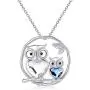 925 Sterling Silver Mother Daughter Necklace, Cute Animals Circle Design, Birthday Jewelry Gifts for Mom Grandma Mother-to-be Stepmom Daughter 925 Sterling Silver Mother Daughter Necklace, Cute Animals Circle Design, Birthday Jewelry Gifts for Mom Grandma Mother-to-be Stepmom Daughter