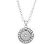 Interchangeable Mini 12mm Snap Jewelry Rhinestone Halo Pendant & Stainless Steel Chain 19'' + 3'' Ext My Prime Gifts