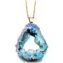 Xileg Geometric Natural Irregular Rock Druzy Stone Pendant Necklaces Vintage Crystal Geode Slice Necklace Gift Xileg Geometric Natural Irregular Rock Druzy Stone Pendant Necklaces Vintage Crystal Geode Slice Necklace Gift