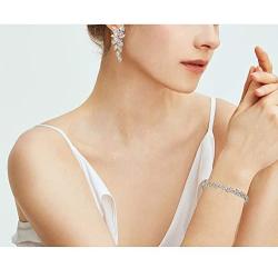 UDORA Brdial Bridesmaid Zirconia Earrings Bracelet Jewelry Set Wedding Prom