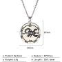 VASSAGO Stainless Steel Key of Solomon Seal Fifth Pentacle of Mars Pendant Necklace Talisman Engraved Round Charm Amulet Necklaces Jewelry for Men Women Teens