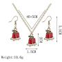 Dcfywl731 Christmas Vintage Deer Jewelry Set Snowflake Necklace Bell Necklace Christmas Necklace Earrings for Girl