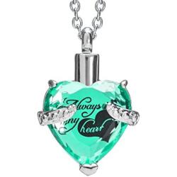 Smartchoice Cremation Jewelry For Ashes Urn Necklace Heart Pendant With Beautiful Presentation Gift Box With Stainless Chain And Accessories,