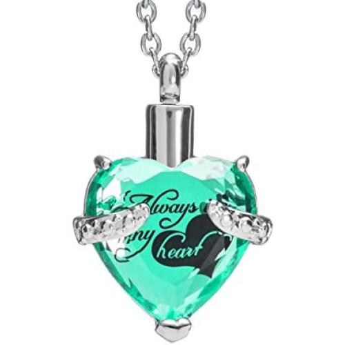 Smartchoice Cremation Jewelry For Ashes Urn Necklace Heart Pendant With Beautiful Presentation Gift Box With Stainless Chain And Accessories,