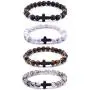 SOFTONES 4PCS Cross Beads Bracelet for Men Women 8mm Healing Lava Stone Stretch Bracelets,7.5'' … SOFTONES 4PCS Cross Beads Bracelet for Men Women 8mm Healing Lava Stone Stretch Bracelets,7.5'' …