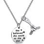 FUSTMW Hockey Charm Necklace She Believed She Could So She Did Ice Hockey Players Inspirational Gift Hockey Jewelry Gifts for Her