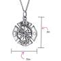 Personalized Medal Firefighter Fire Dept Shield Medallion Pendant Necklace For Women Firemens Wife 925 Sterling Silver