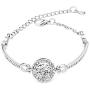 BOSYYSTRT Women Fashion Retro Rhinestone Flower Hollow Out Bracelet Bangle Bracelets
