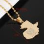 Stainless Steel Guatemala Map Pendant Necklace Gold Color Jewelry Map of Guatemala