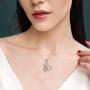 Mother Daughter/Son Necklace Sterling Silver Love Heart Pendant Necklace Always My Daughter/Son Forever My Friend Jewelry Gifts for Women Daughter/Son