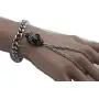 TFJ Women Fashion Jewelry Silver Metal Hand Chain Wrist Bracelet Slave Ring Black Skeleton Bling Skull TFJ Women Fashion Jewelry Silver Metal Hand Chain Wrist Bracelet Slave Ring Black Skeleton Bling Skull