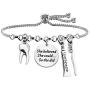 BLEOUK Dentist Gift Dental Gift Future Dentist Gift Dentist Graduation Gift She Believed She Could So She Did Bracelet New Dentist Gift Dental Student Gift