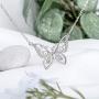 ELEGANZIA Butterfly Necklaces for Women Sterling Silver Jewelry Sparkling Cubic Zirconia for Teenage Girls Girlfriend Mom