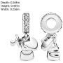 Pandora Jewelry Baby Teddy Bear Dangle Cubic Zirconia Charm in Sterling Silver