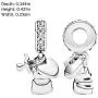 Pandora Jewelry Baby Teddy Bear Dangle Cubic Zirconia Charm in Sterling Silver