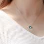 JEWME 925 Sterling Silver Mermaids Tears Necklace Crystal Teardrops Collarbone Chain Fishtail Pendant Jewelry Gift