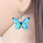 DUOWEI Acrylic Morpho Butterfly Earrings and Chain Necklace Monarch Butterfly Jewelry Sets Charms Insect Dangle Drop Pendant Ornament Gifts for Women Girls Teens