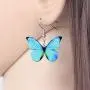 DUOWEI Acrylic Morpho Butterfly Earrings and Chain Necklace Monarch Butterfly Jewelry Sets Charms Insect Dangle Drop Pendant Ornament Gifts for Women Girls Teens