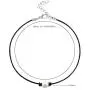 MJartoria Girls Black PU Leather Cord Faux Pearl Choker Necklace