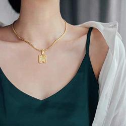 TCHYUN Letter Necklaces Initial Alphabet Beautiful Sale Cheap Birthday I Love You Girlfriend Wife Mom Women Cute Name A-Z Gold Plated