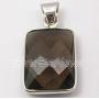 SilverStarJewel 925 Stamp Sterling Silver Smoky Quartz Necklace Pendant 1.1''