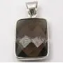 SilverStarJewel 925 Stamp Sterling Silver Smoky Quartz Necklace Pendant 1.1'' SilverStarJewel 925 Stamp Sterling Silver Smoky Quartz Necklace Pendant 1.1''