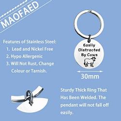 MAOFAED Funny Cow Gift Cow Lover Gift Cow Farmer Gift Easily Distracted by Cows Cows Farm Pet Pygmy Cows Gift