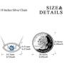 AOBOCO Sterling Silver Evil Eye Necklace Dancing Crystal Evil Eye Women Gifts