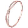 Angelady Rose Gold Plated Wide Bangle Bracelet for Women Girls, Infinity Lucky Endless Bangle, Birthday for Mom Wife Girlfriend Daughter