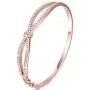 Angelady Rose Gold Plated Wide Bangle Bracelet for Women Girls, Infinity Lucky Endless Bangle, Birthday for Mom Wife Girlfriend Daughter