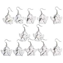 6 Pairs Cute Cupid Angel Dangle Earring Vintage Angel Drop Earrings Punk Jewelry for Cool Women Girl Friendship Gifts